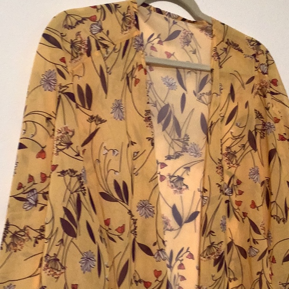 Yellow n Purple floral KIMONO Plus Size 2X New out of Package